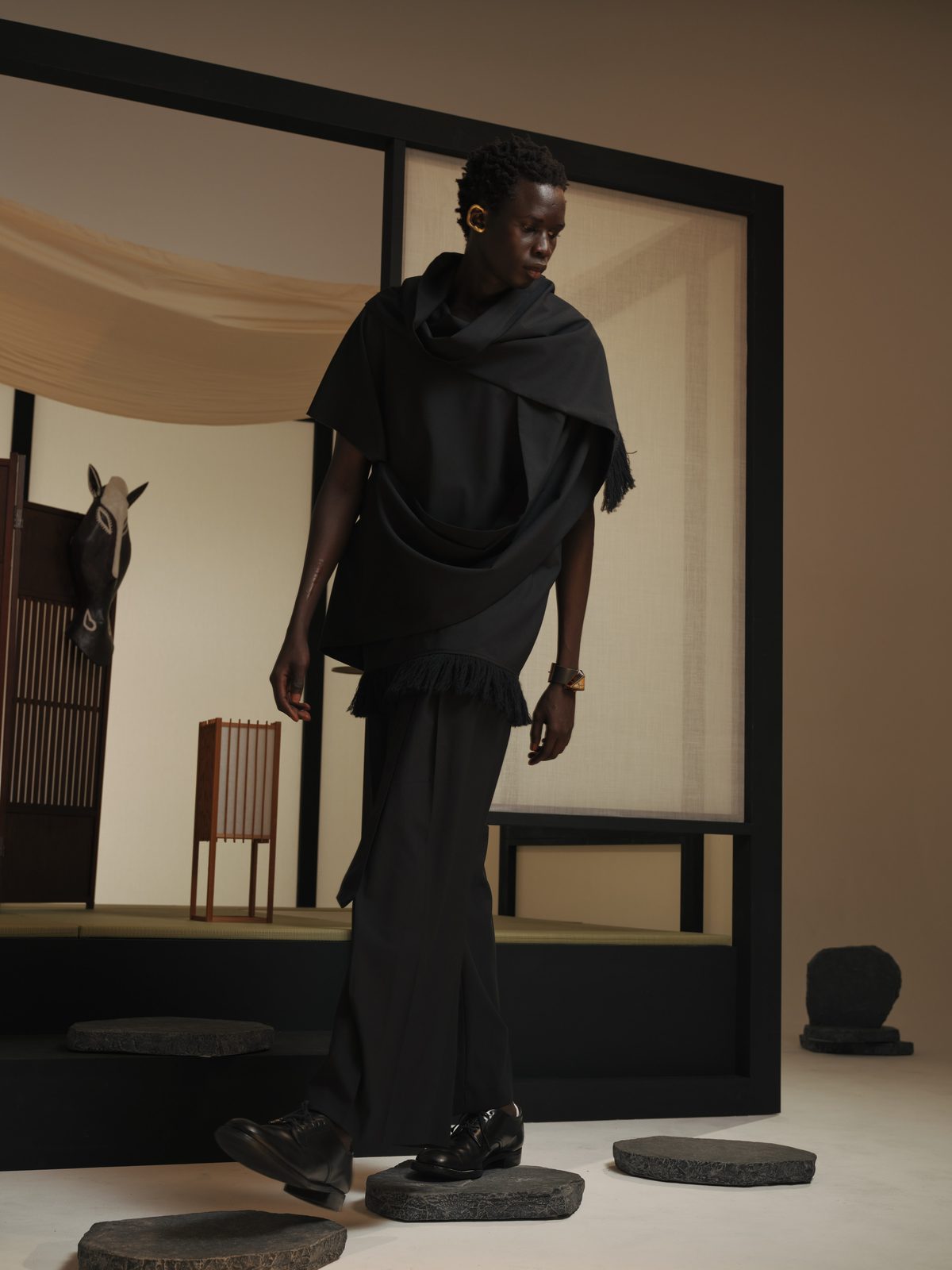 AYA DESIGN SS26 — Tailored Jacket with Stole